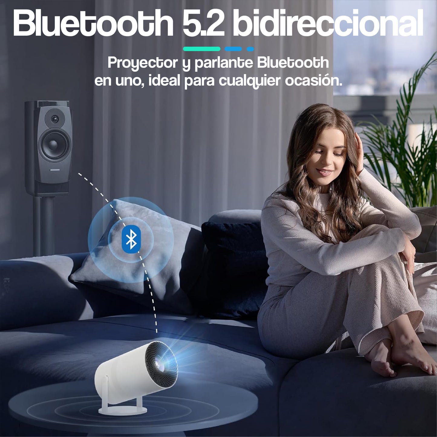 Proyector Premium Portátil 4K Smart WiFi 6 180°