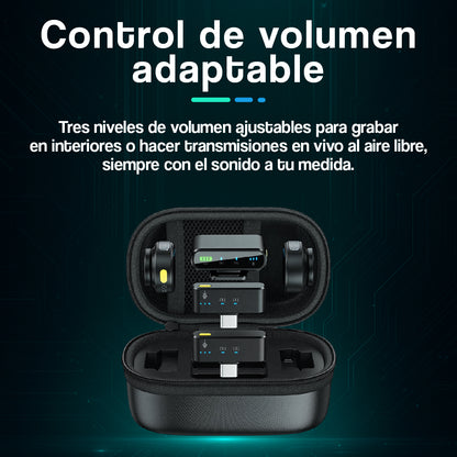 Kit Dual de Micrófonos Inalámbricos para Celular y Cámara