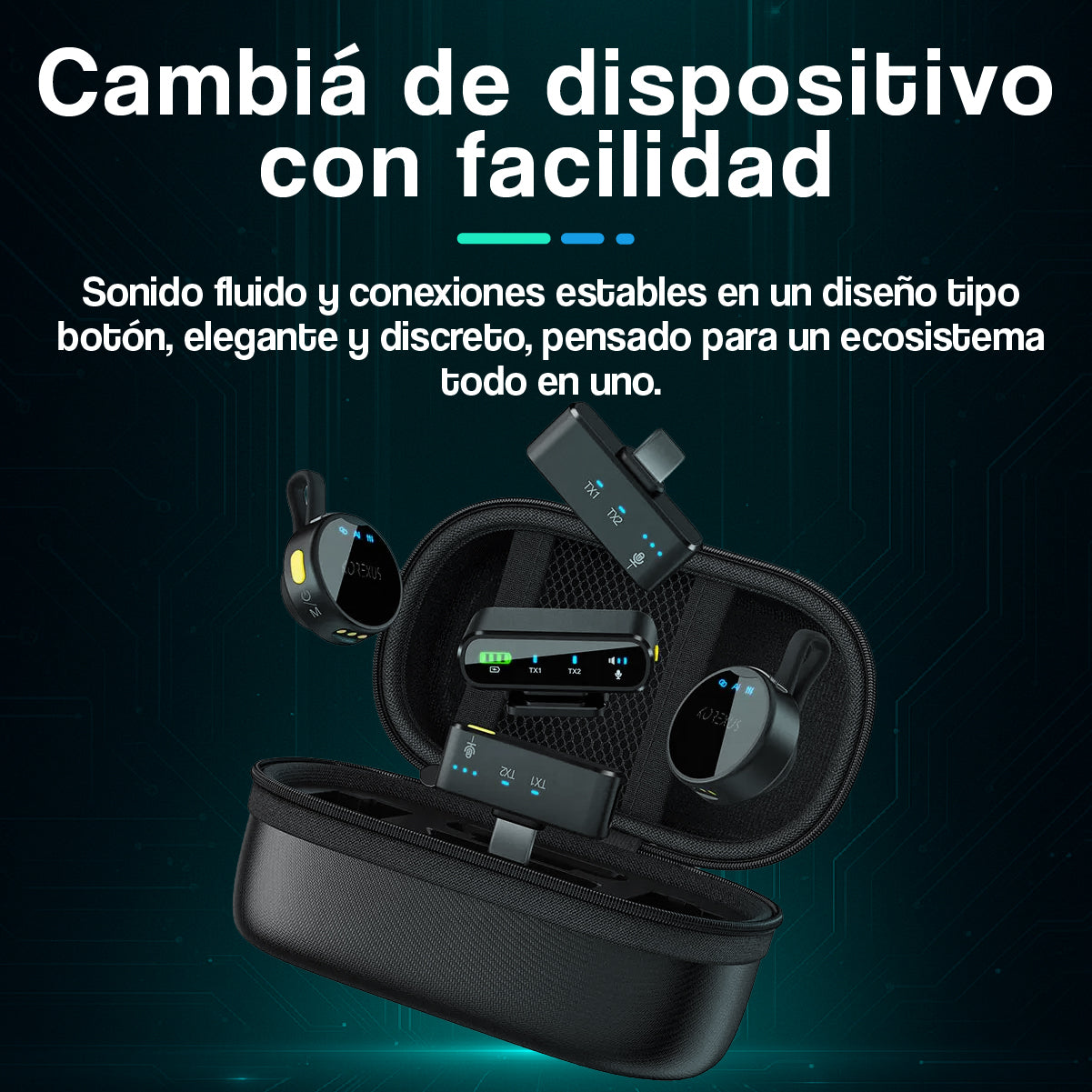 Kit Dual de Micrófonos Inalámbricos para Celular y Cámara