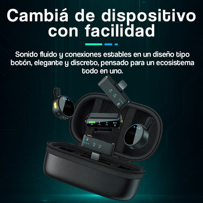 Kit Dual de Micrófonos Inalámbricos para Celular y Cámara