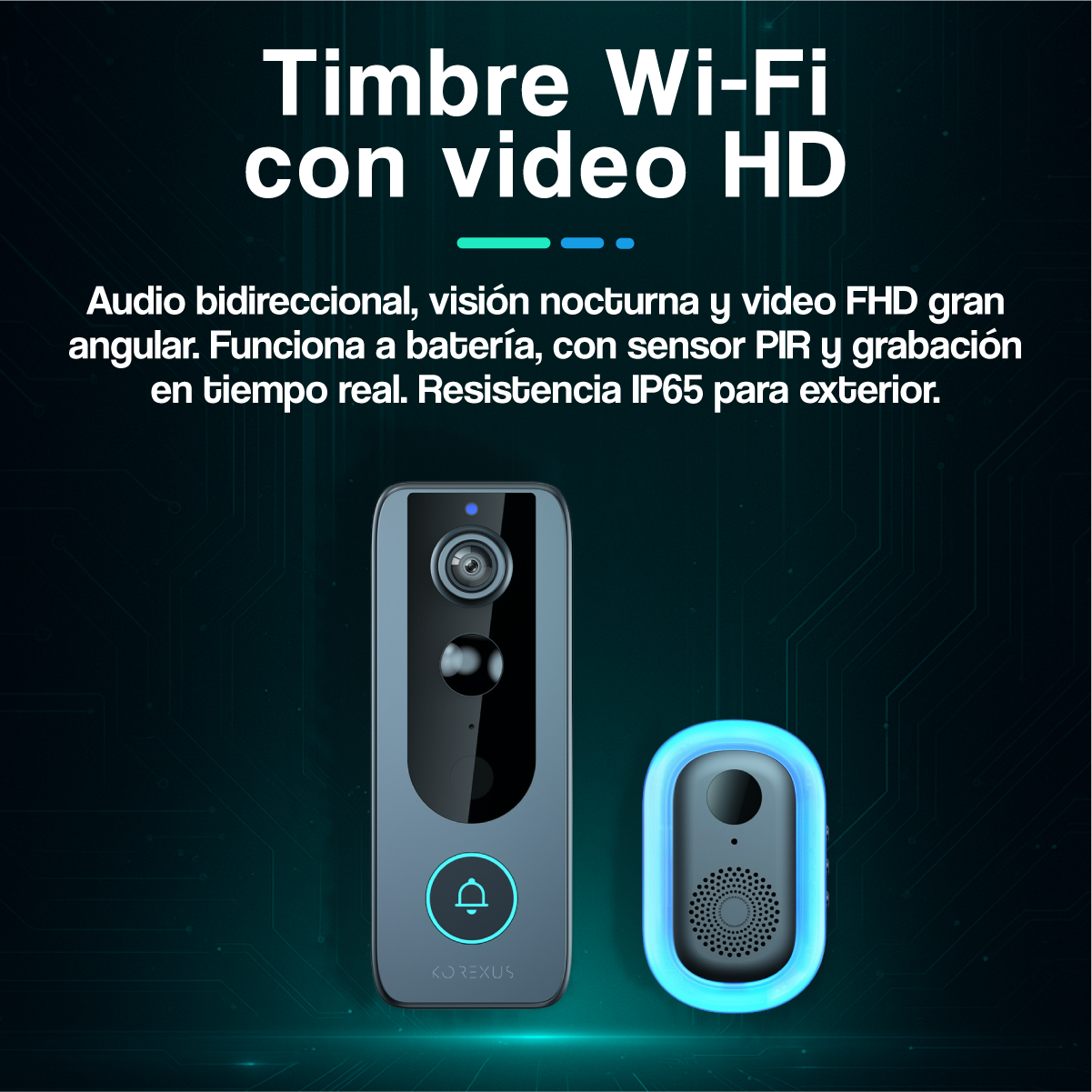 Timbre Inalámbrico Smart con Cámara HD WiFi