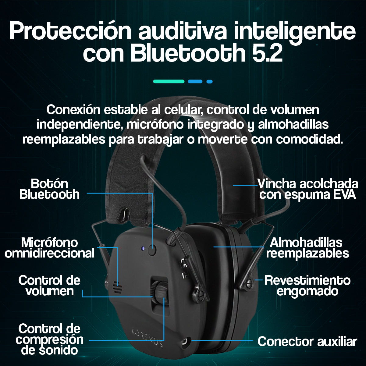 Auriculares Protectores Auditivos Bluetooth Aegis Pro Shield