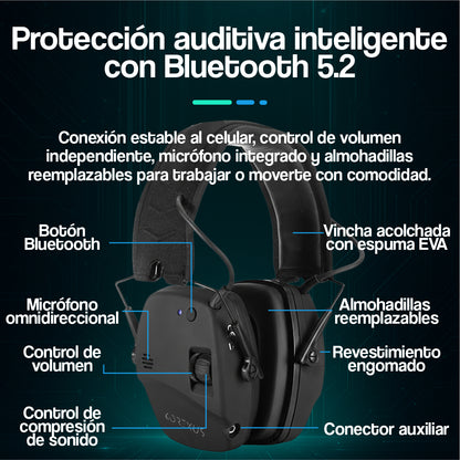 Auriculares Protectores Auditivos Bluetooth Aegis Pro Shield