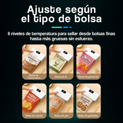 Selladora de Bolsas Portátil Recargable