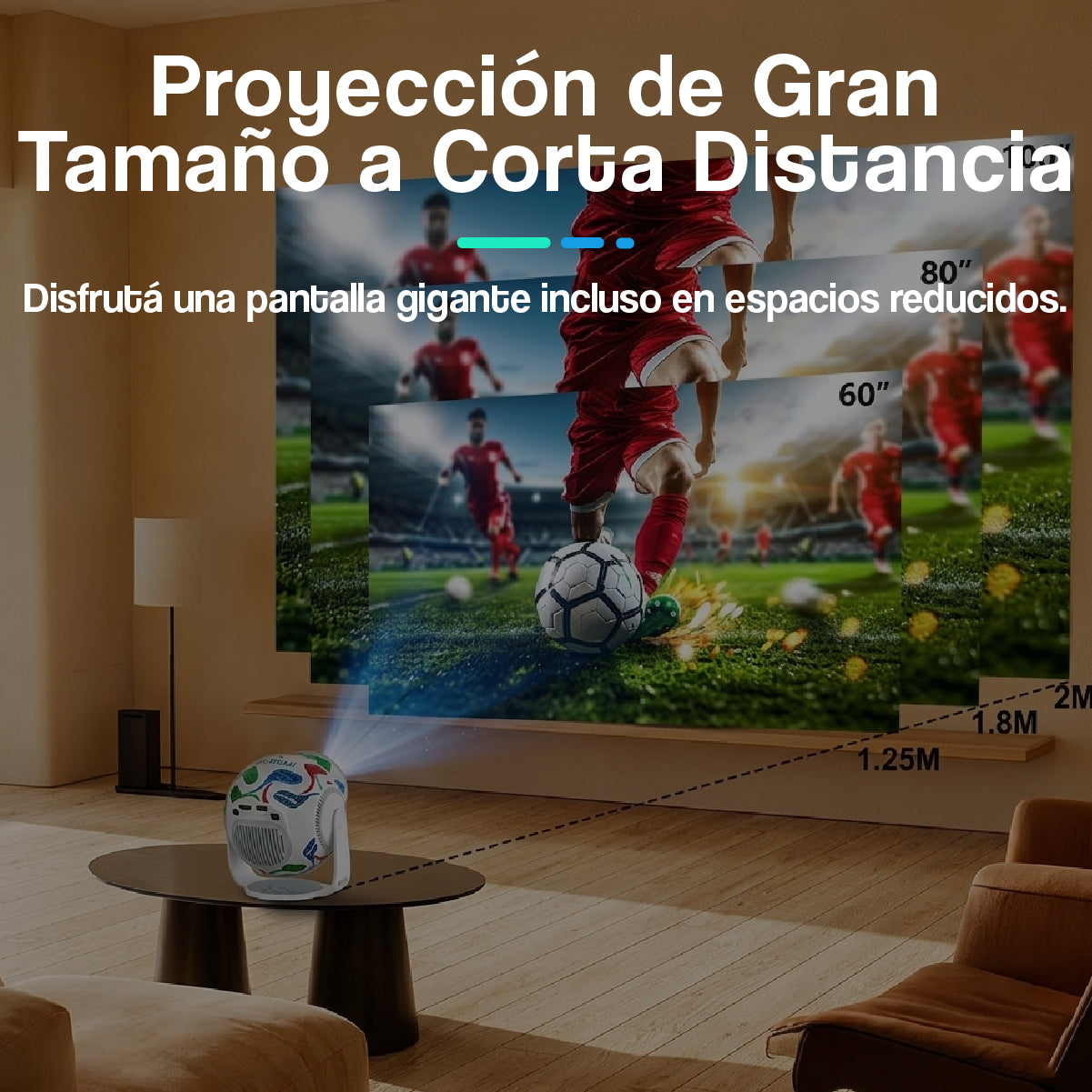 Proyector Portátil HD con Android 14 y Decodificación 4K