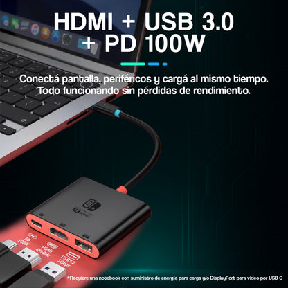Dock Premium Portátil 4K para Nintendo Switch 1 y 2