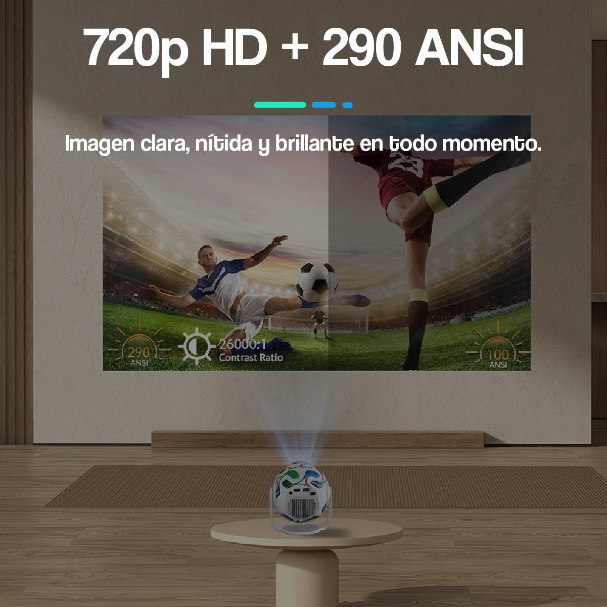 Proyector Portátil HD con Android 14 y Decodificación 4K
