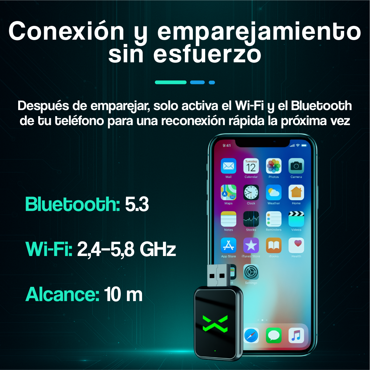 Adaptador Inalámbrico CarPlay y Android Auto Premium Pro
