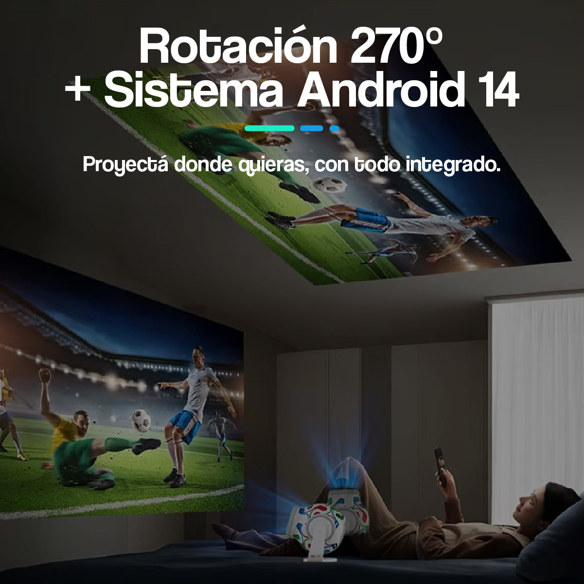 Proyector Portátil HD con Android 14 y Decodificación 4K