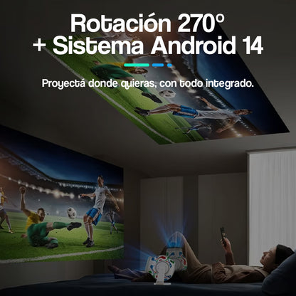 Proyector Portátil HD con Android 14 y Decodificación 4K