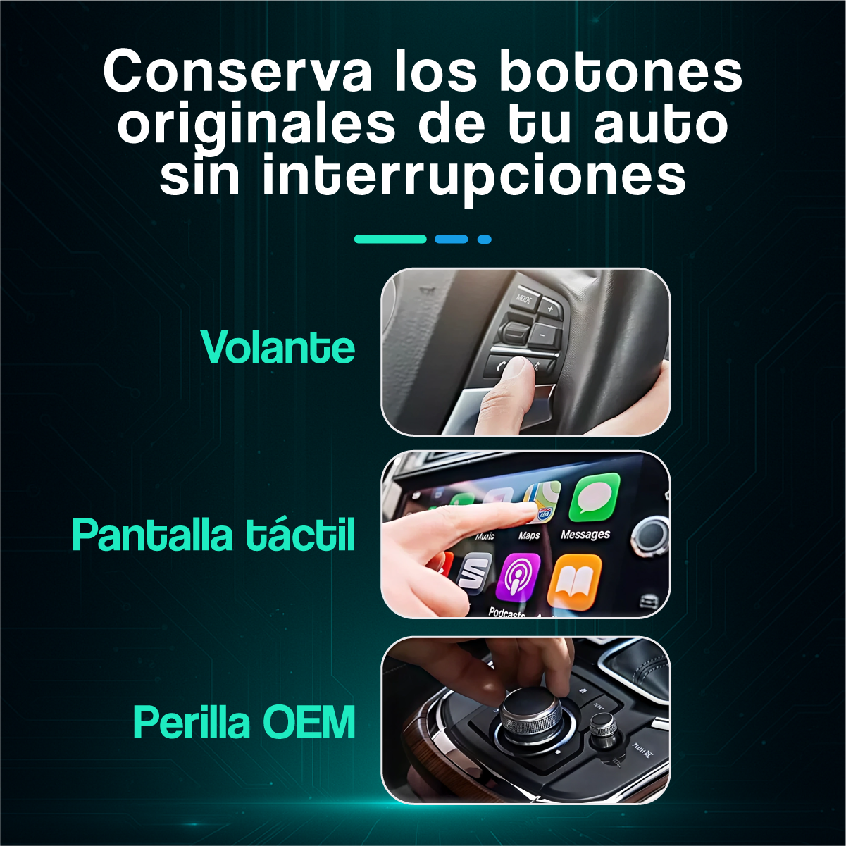 Adaptador Inalámbrico CarPlay y Android Auto Premium Pro