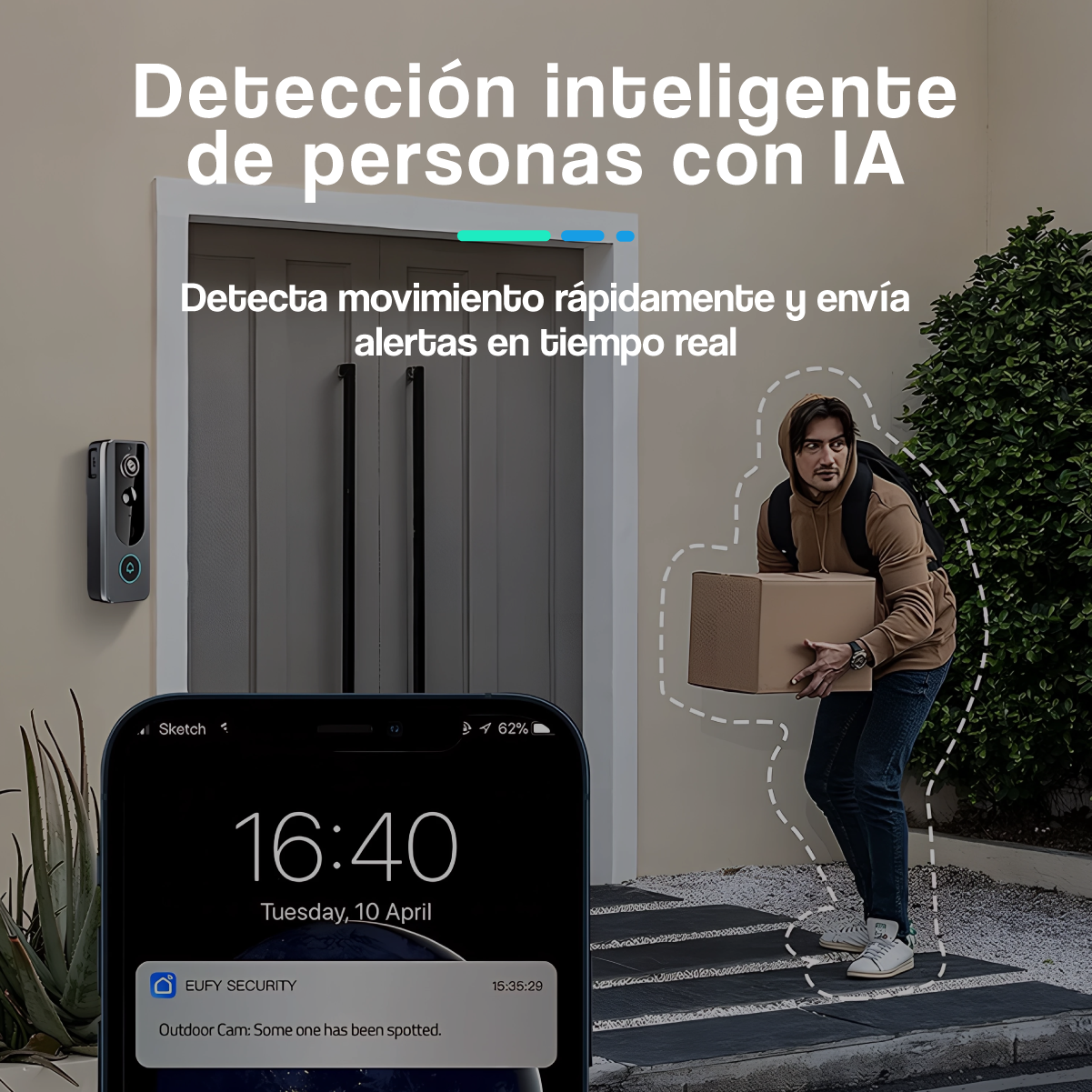 Timbre Inalámbrico Smart con Cámara HD WiFi