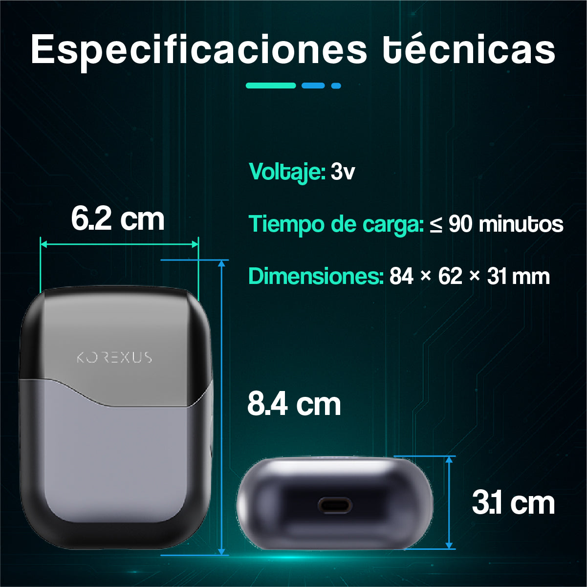 Mini Afeitadora Eléctrica Recargable Portátil