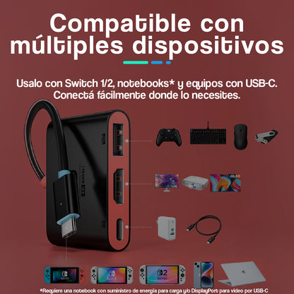 Dock Premium Portátil 4K para Nintendo Switch 1 y 2