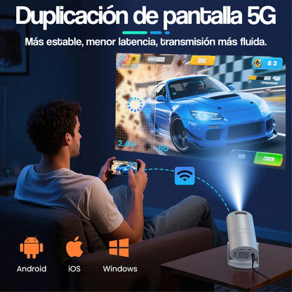 Proyector Premium Portátil 4K Smart WiFi 6 180°