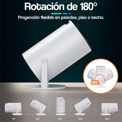 Proyector Premium Portátil 4K Smart WiFi 6 180°