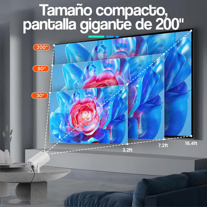 Proyector Premium Portátil 4K Smart WiFi 6 180°