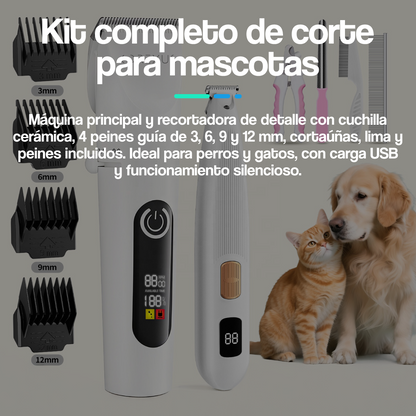 Kit 2 Máquinas Premium para Cortar Pelo de Mascotas