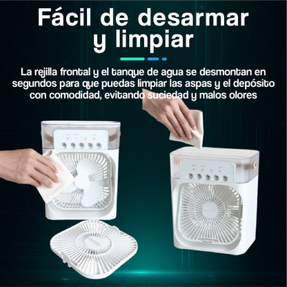 Mini Ventilador Portátil con Humidificador 2 en 1