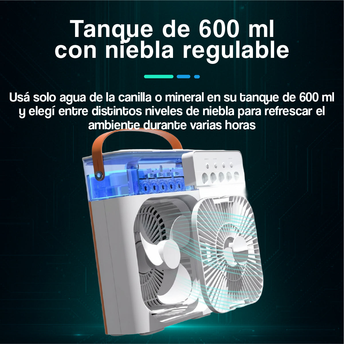 Mini Ventilador Portátil con Humidificador 2 en 1
