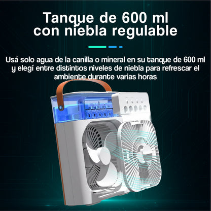 Mini Ventilador Portátil con Humidificador 2 en 1